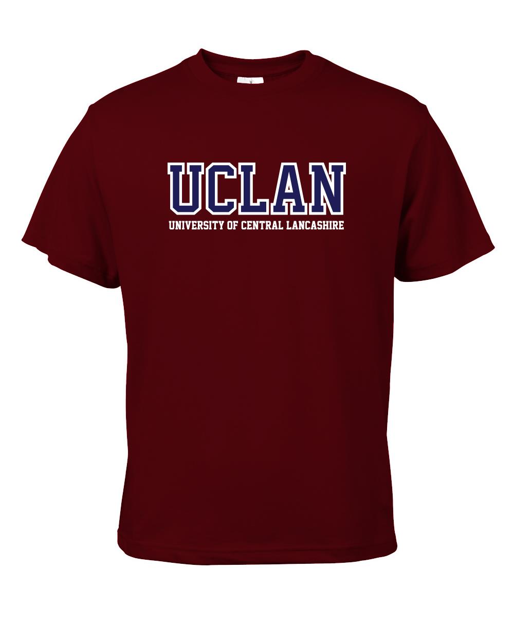 Dark Red UCLan Logo Tshirt